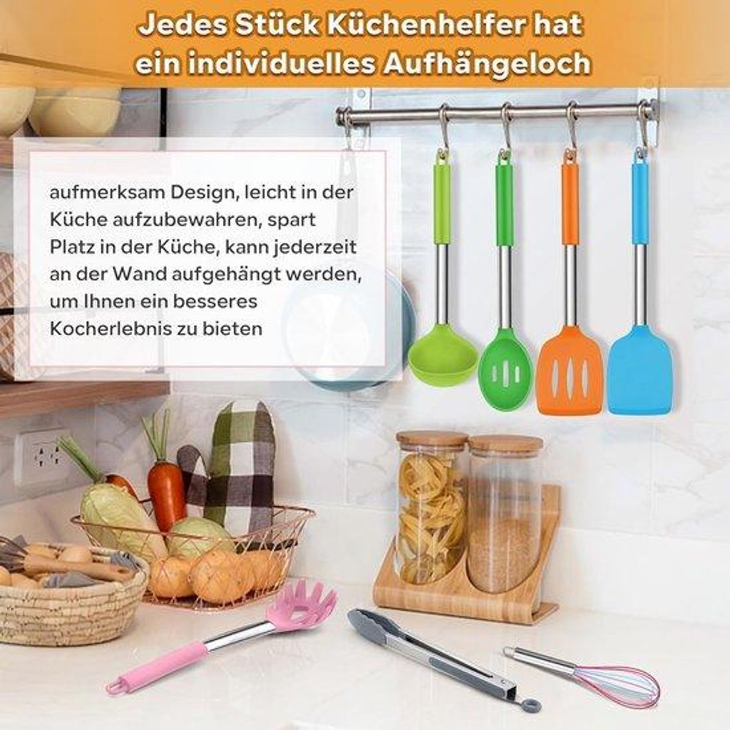 Silikon-Kochgeschirr-Set, Küchenutensilien-Set - 7-teilig, Antihaft-Silikon-Kochgeschirr-Set