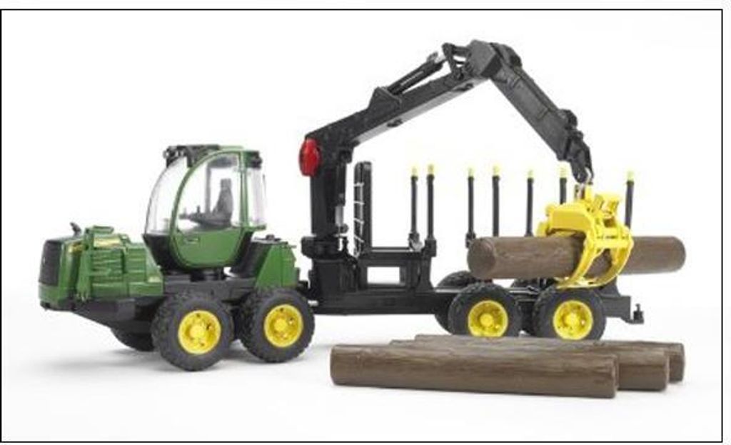 Bruder 02133 - John Deere 1210E bagr s drapákem na dřevo, Obrázek produktu 5