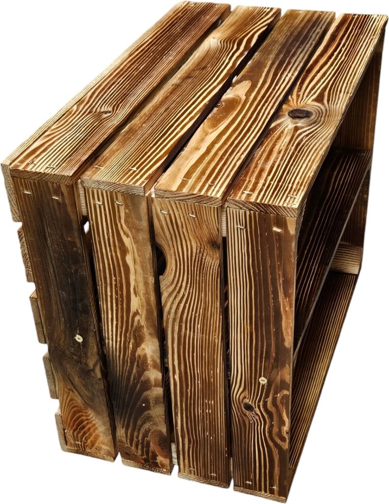 Holzkiste 50x40x30cm Geflammt Boden Lang Produktbild 7