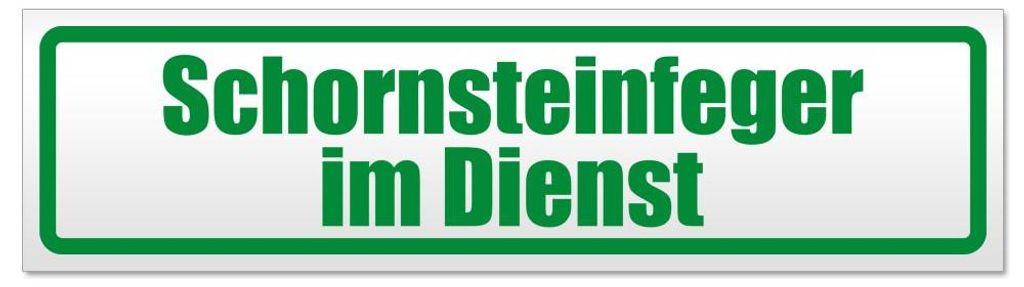 Kiwistar - Autoaufkleber - Grün - 60 x 16 cm - Schornsteinfeger im Dienst - Hinweis Aufkleber Sticker für Auto, Kfz, Fahrrad, PKW, LKW
