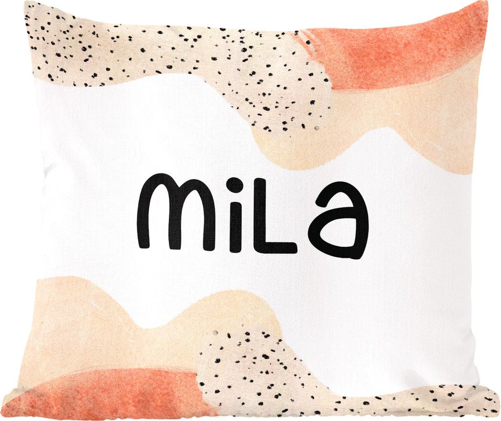 MuchoWow Zierkissen Sofakissen Wohnzimmer Dekokissen 40x40 cm Mila - Pastell - Mädchen - Foto Kissen - Schlafzimmer Dekoration