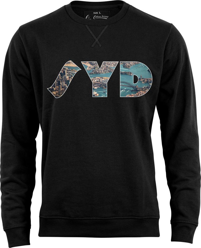 Cotton Prime Sweatshirt Skyline Sydney - Weltenbummler Kollektion S Schwarz