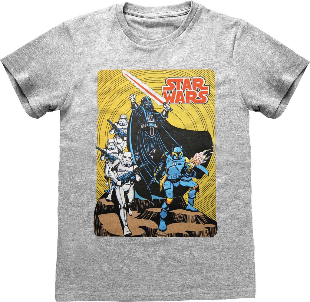 Star Wars - T-Shirt für Herren/Damen Uni HE174 (S) (Grau meliert)