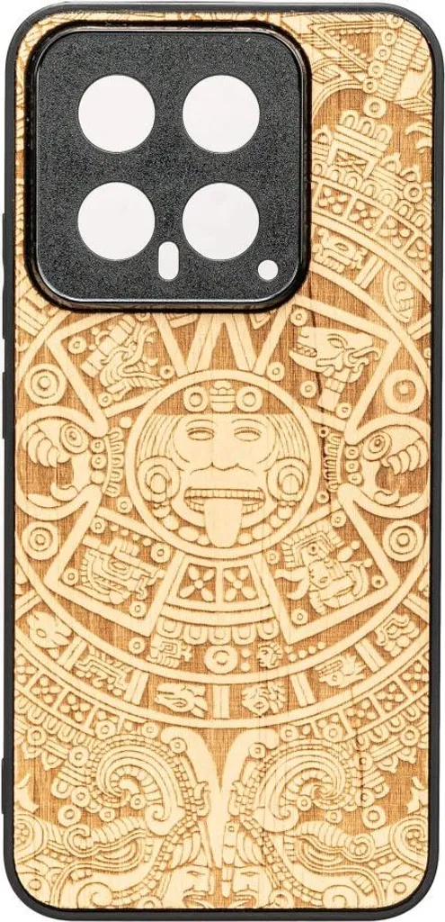 Cover di Lusso Bewood Xiaomi 14 in Aniegre - Calendario Azteco Oro