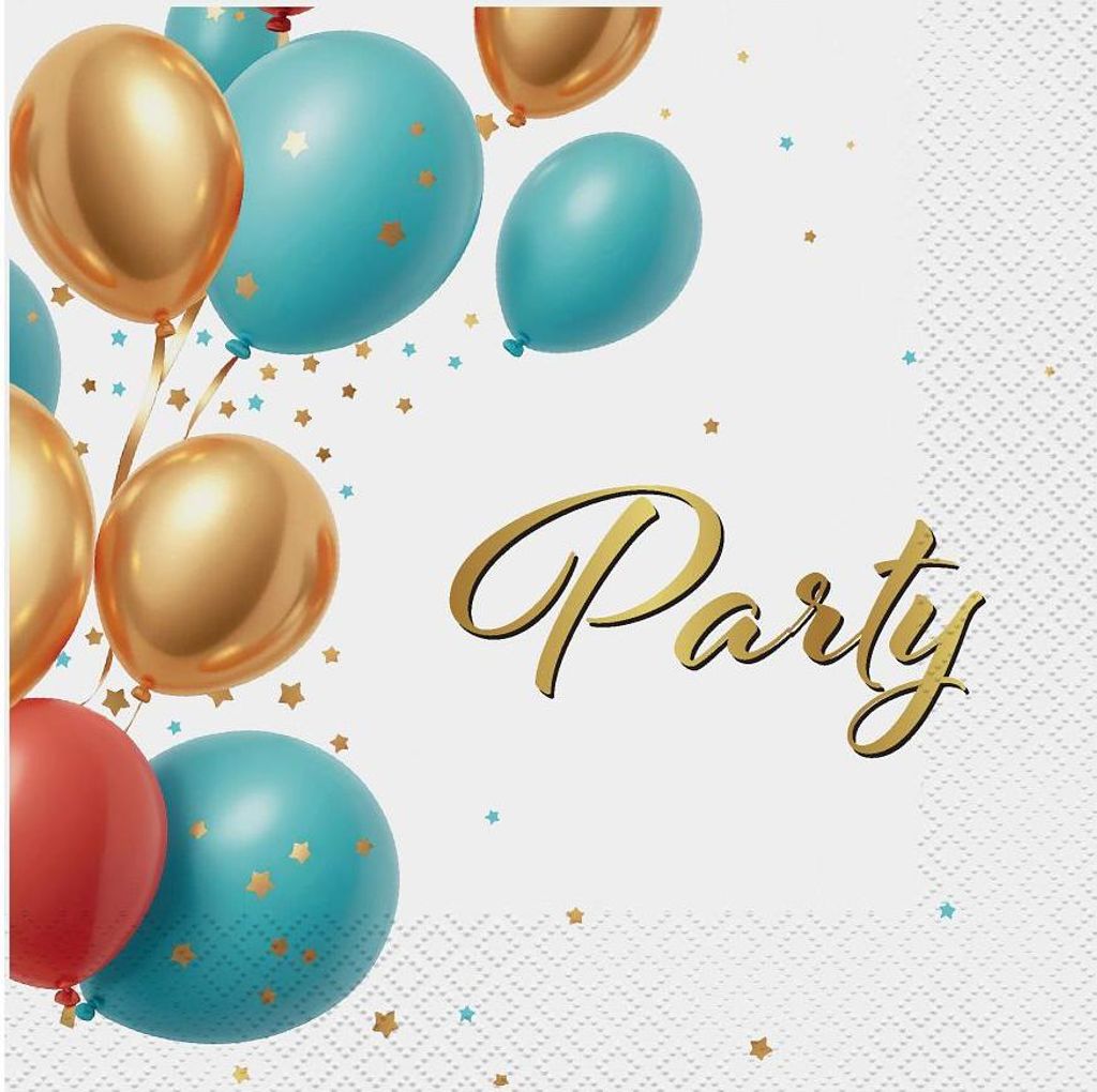 Serwetki papierowe Party 33 x 33 cm, 20 sztuk, złote