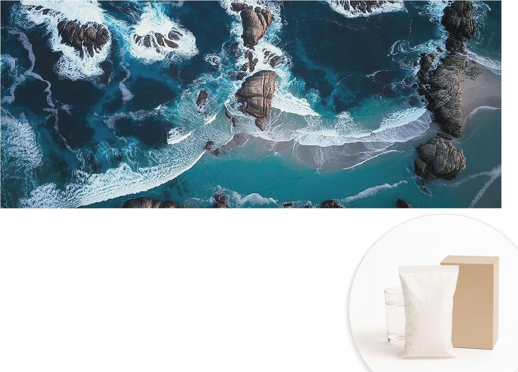 Fototapete - Wandbilder für Wohnzimmer - 208x146 cm - Dekorative Wandfolie - Modernes Design für Wanddekoration - Tapeten für Innenräume - Meer...