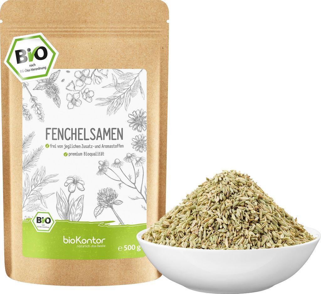 Fenchelsamen süß ganz 500g I 100% natürlicher Fencheltee I Gewürz I beste Qualität von bioKontor