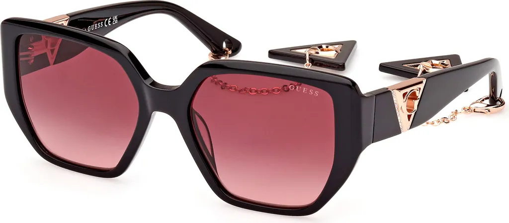Lunettes de soleil Guess GU7892 Shiny Black Red 55/18/140 pour femme