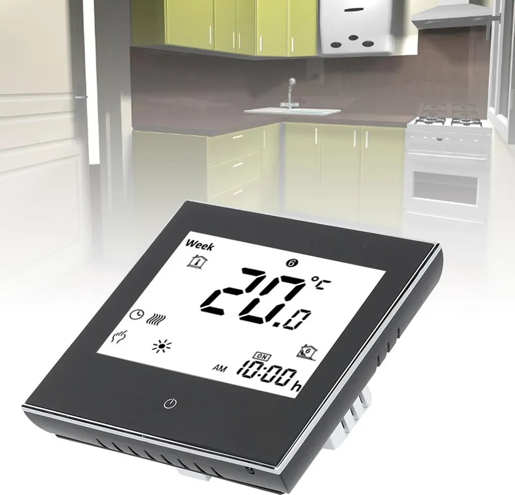Thermostat d'ambiance tactile programmable pour chauffage central 5A - 10