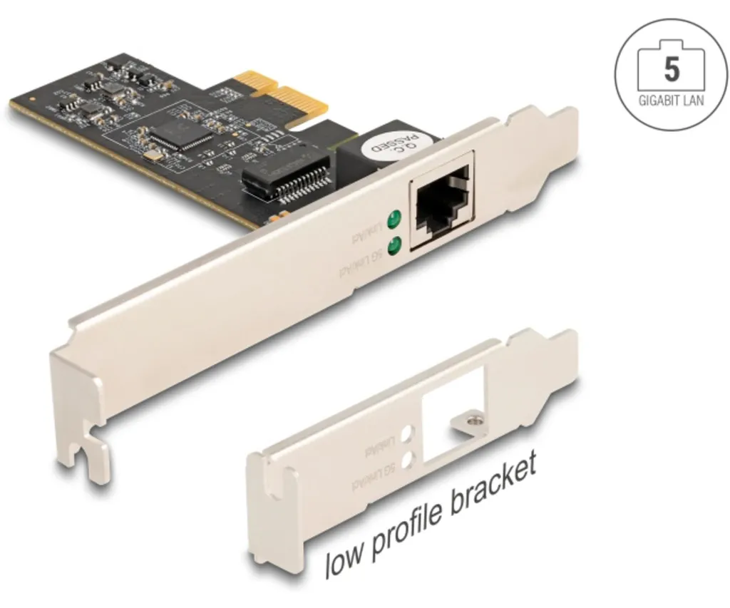 Delock 89048 Carte PCI Express x1 vers RJ45 5 Gigabit LAN RTL8126