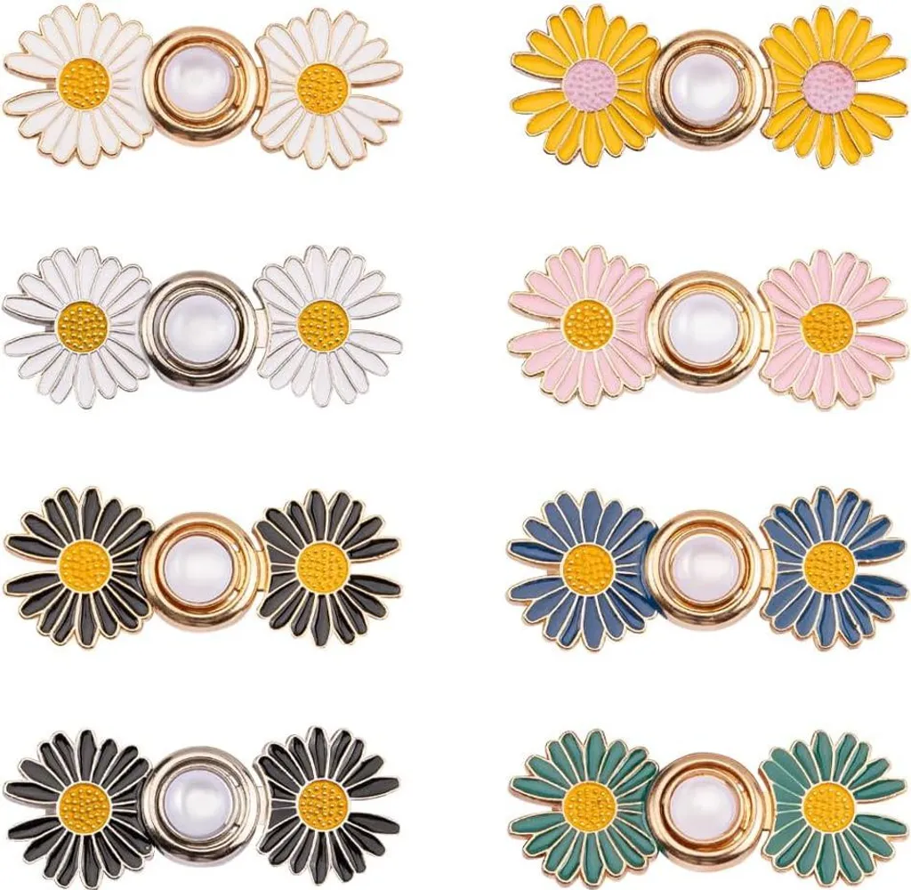 Boutons amovibles pour jeans avec motif marguerite - Finition robuste