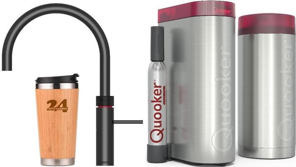 "QUOOKER FUSION ROUND bocca fissa nera COMBI B con CUBE 2 Immagine del prodotto 