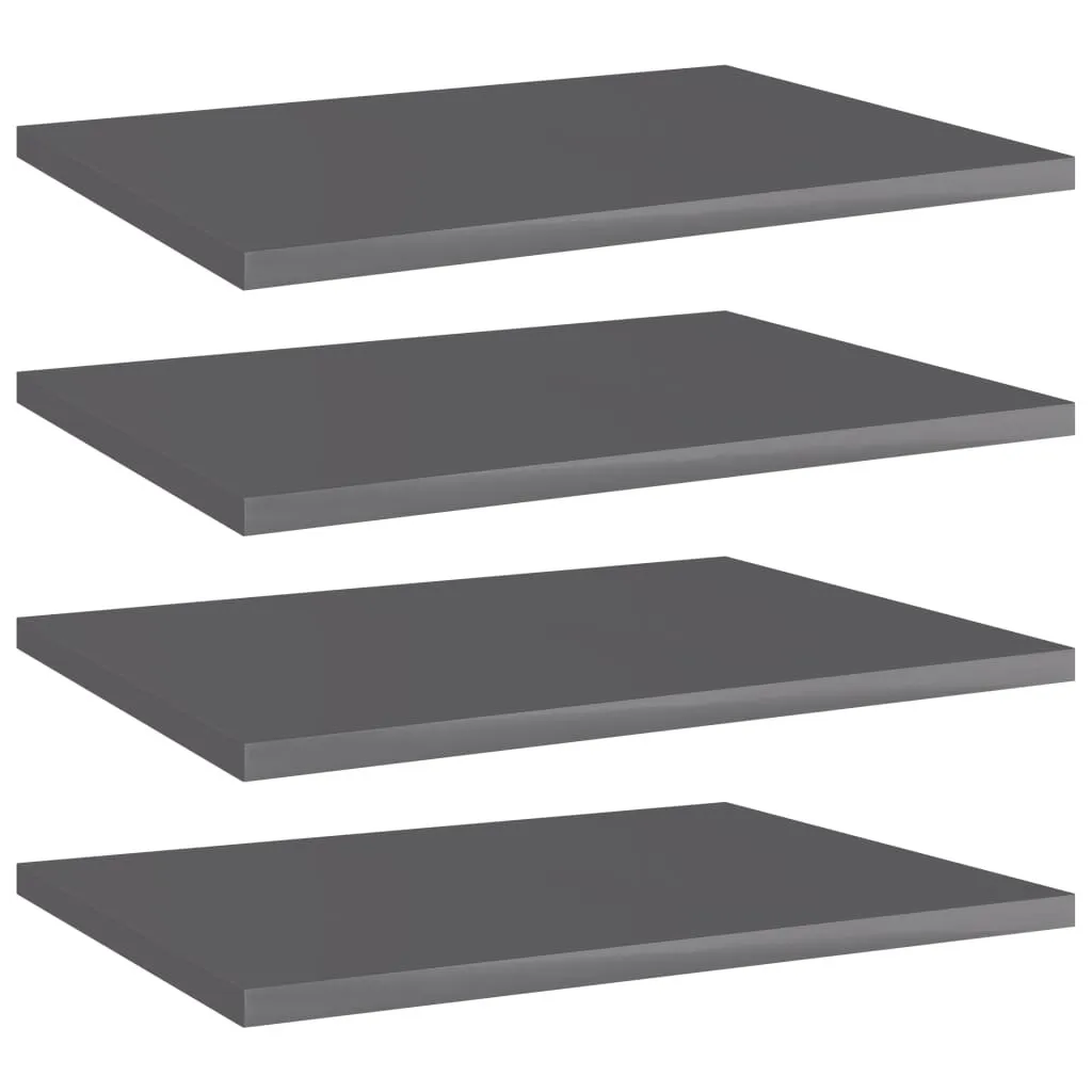 Planches de bibliothèque 4 pcs gris brillant 40x30 cm étagères DIY
