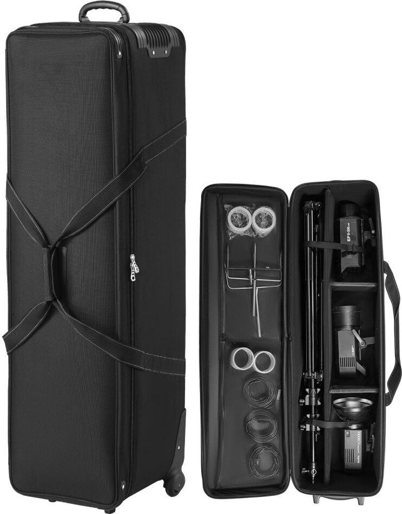 Studio Trolley Transporttasche - Studioausrüstung Studiotasche - 131x36,5x38cm - Professionelle Transportlösung für Studiogeräte