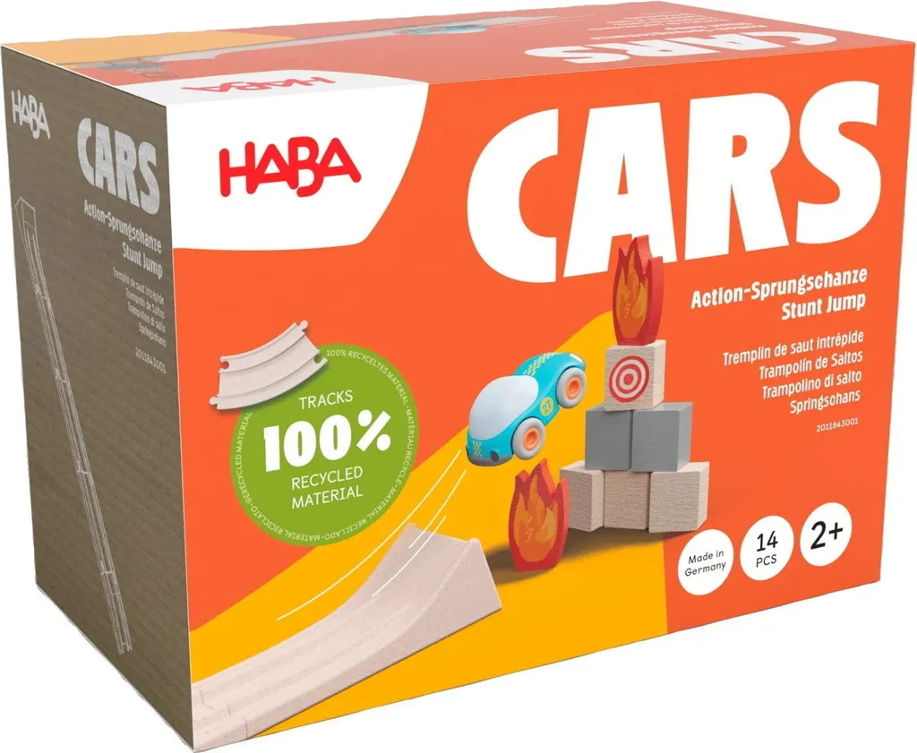 Tremplin d'action Haba Cars pour agrandir et animer le circuit enfant