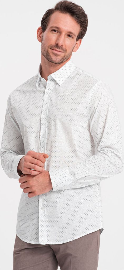 Ombre Clothing Langarmhemd für Männer Klaern weiß L