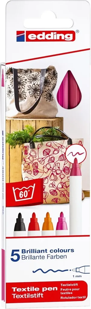 Stylo textile permanent edding 4600 ne bave pas pointe 1mm 30 feutres