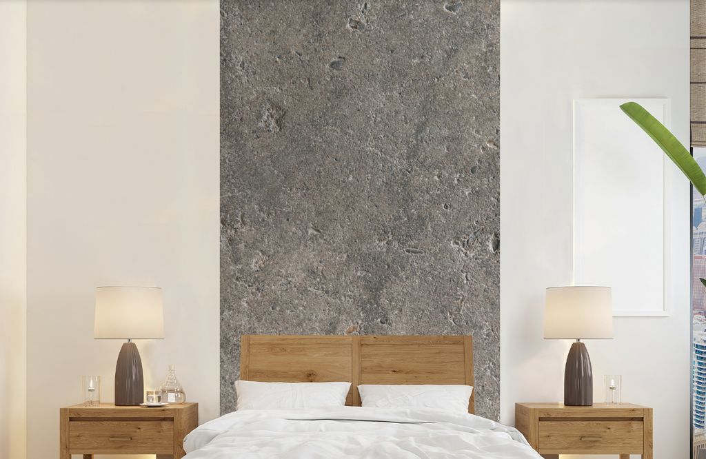 MuchoWow Fototapete für Wohnzimmer oder Schlafzimmer Wandtapete Vinyl Motivtapete Wand - Beton - Grau - 120x240 cm - Hintergrundbild