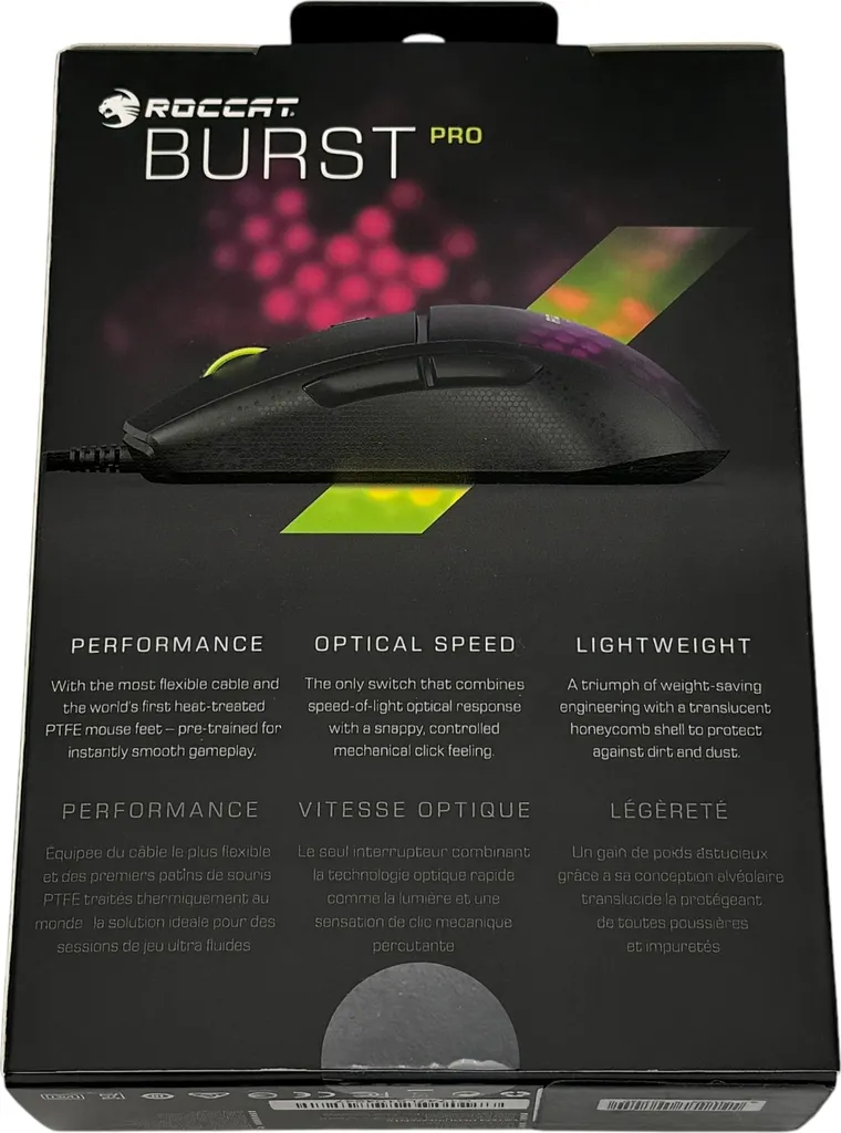 Souris Gamer Filaire légère Roccat Burst Pro avec LED RGB AIMO Noire