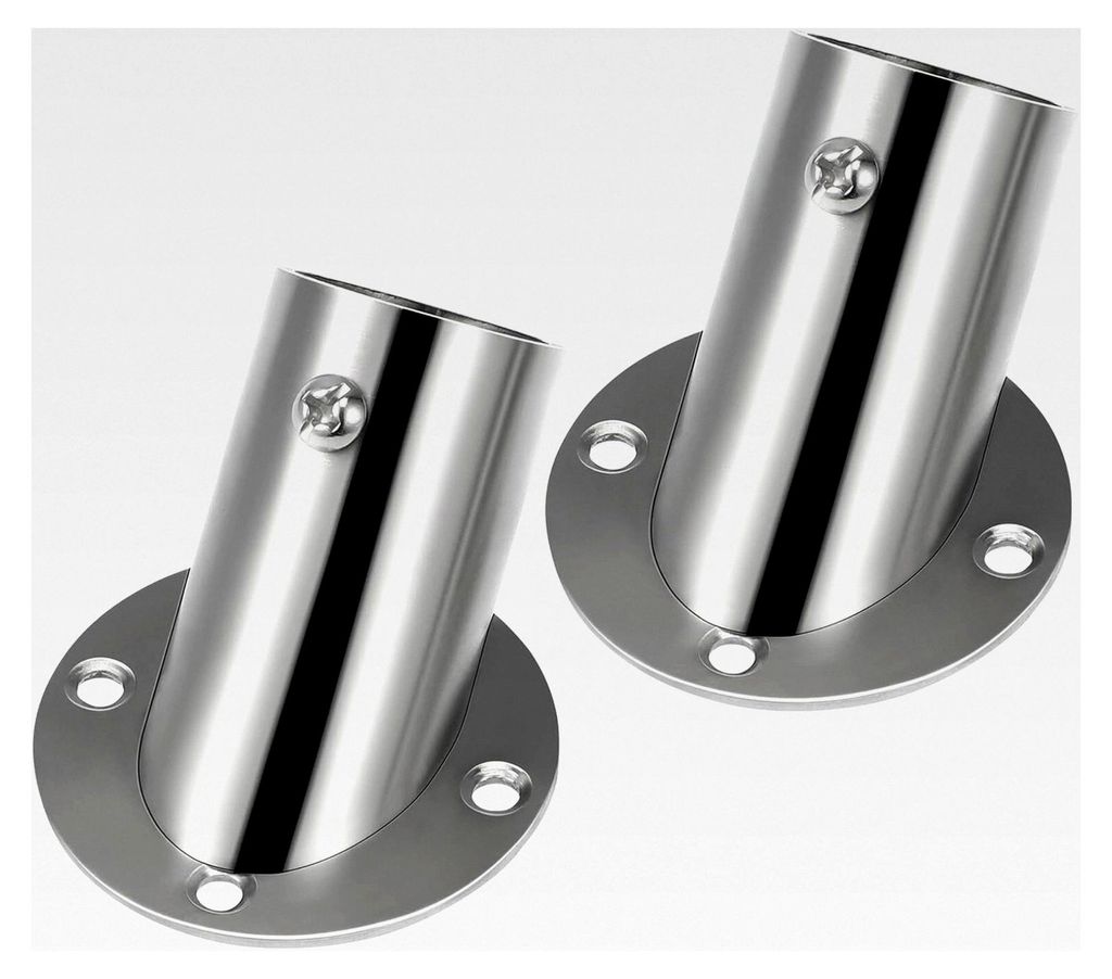 2 Stück Edelstahl Flanschhalter für Kleiderschrankstangen Robust und Rostfrei