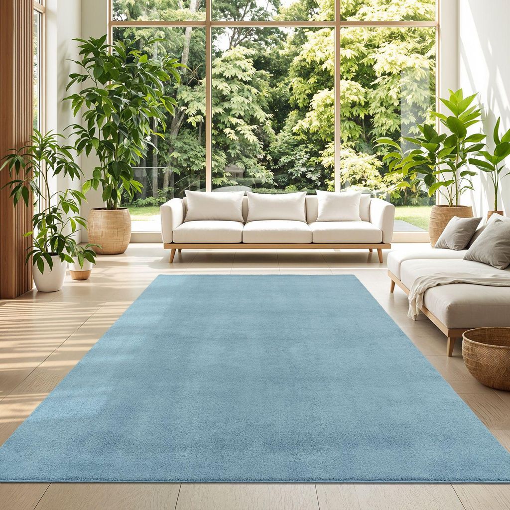 TT Home Wohnzimmer Teppich Kurzflor Anti-Rutsch Rückseite Produktbild 