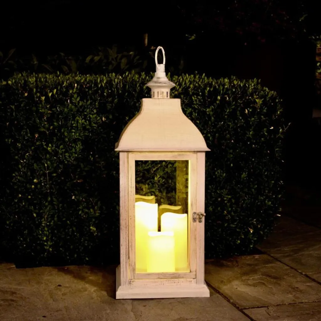 Grande lanterne décorative 59cm avec 3 bougies LED et fonction timer - 2