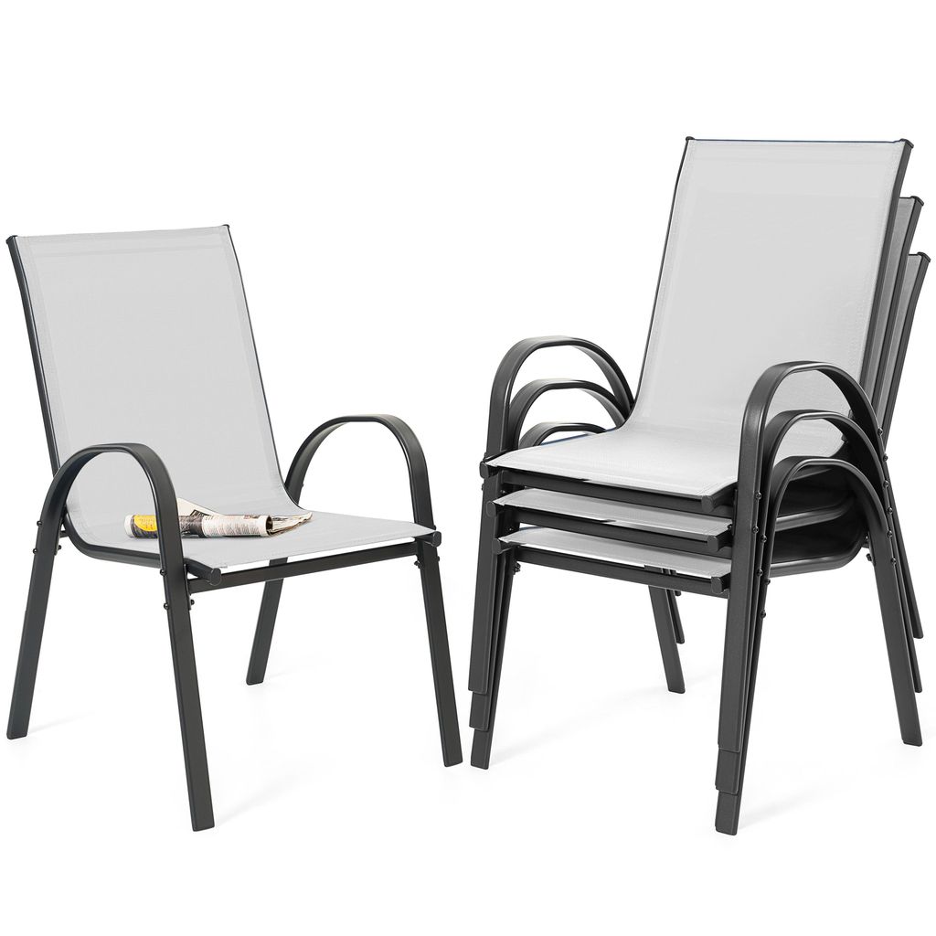 Avestar Gartenstühle 4er Set, Stapelstühle, hochdichtes Produktbild 