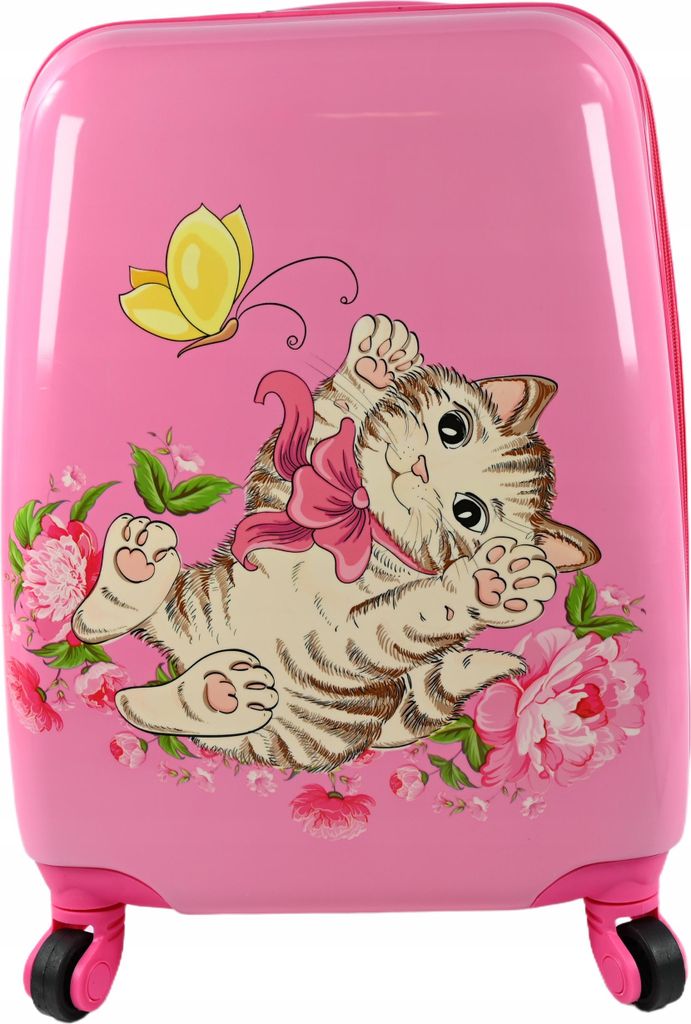 Rosa Mädchen Kinderkoffer Katze - Robustes Handgepäck mit 4 Produktbild 