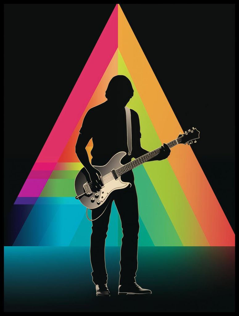 Plakat 60x80cm Prisma durch die Gitarre