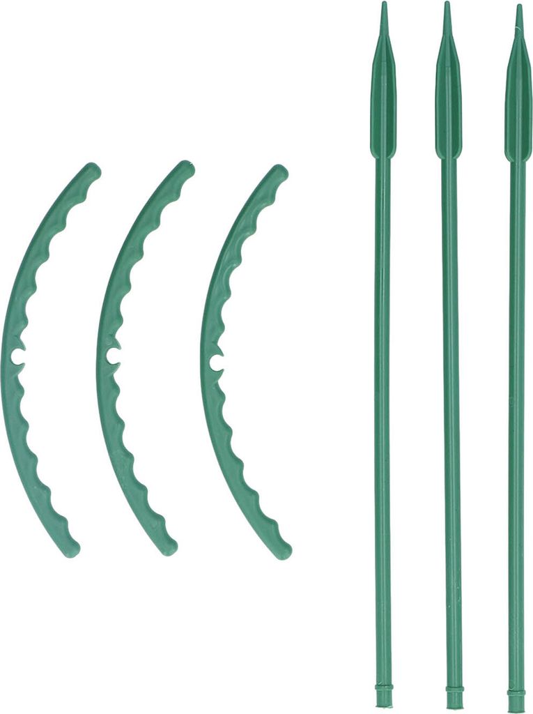 3er Set Pflanzenstütze für den Garten, halbrund, grün, für Sonnenblumenreben, einstämmig, Blumen