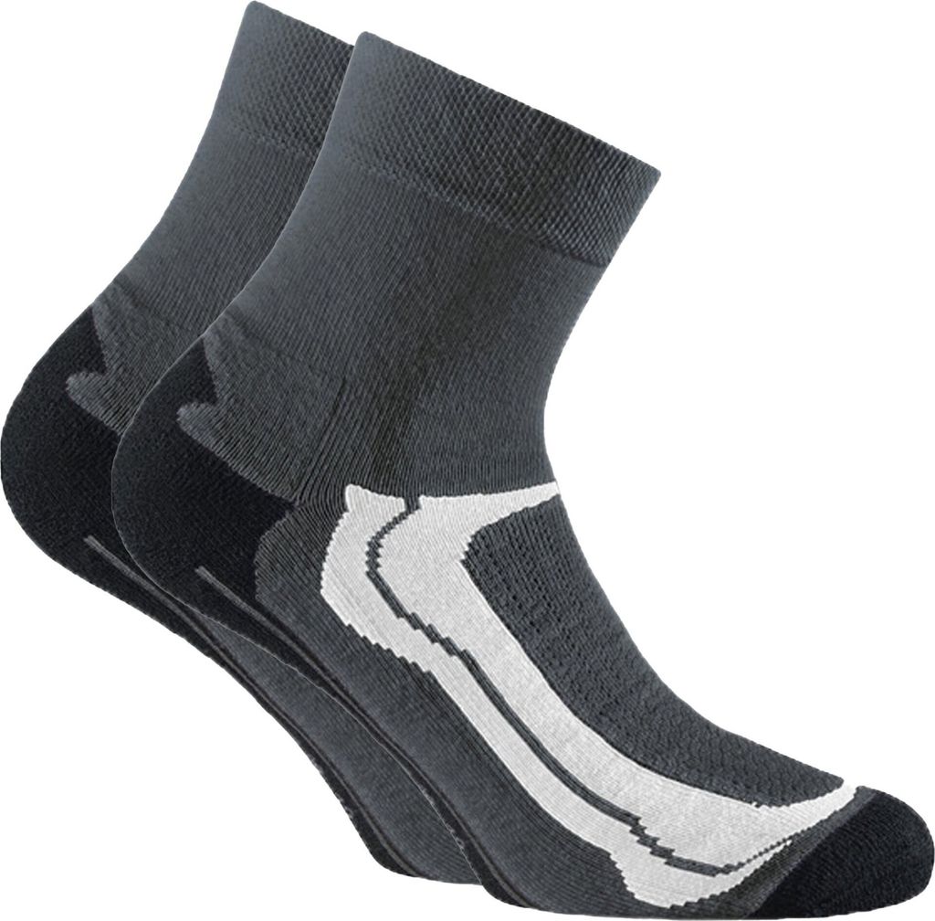Rohner Basic Uni Quarter-Socken, 2er Pack - Quarter Sport, Baumwoll-Mix Grau 39-42