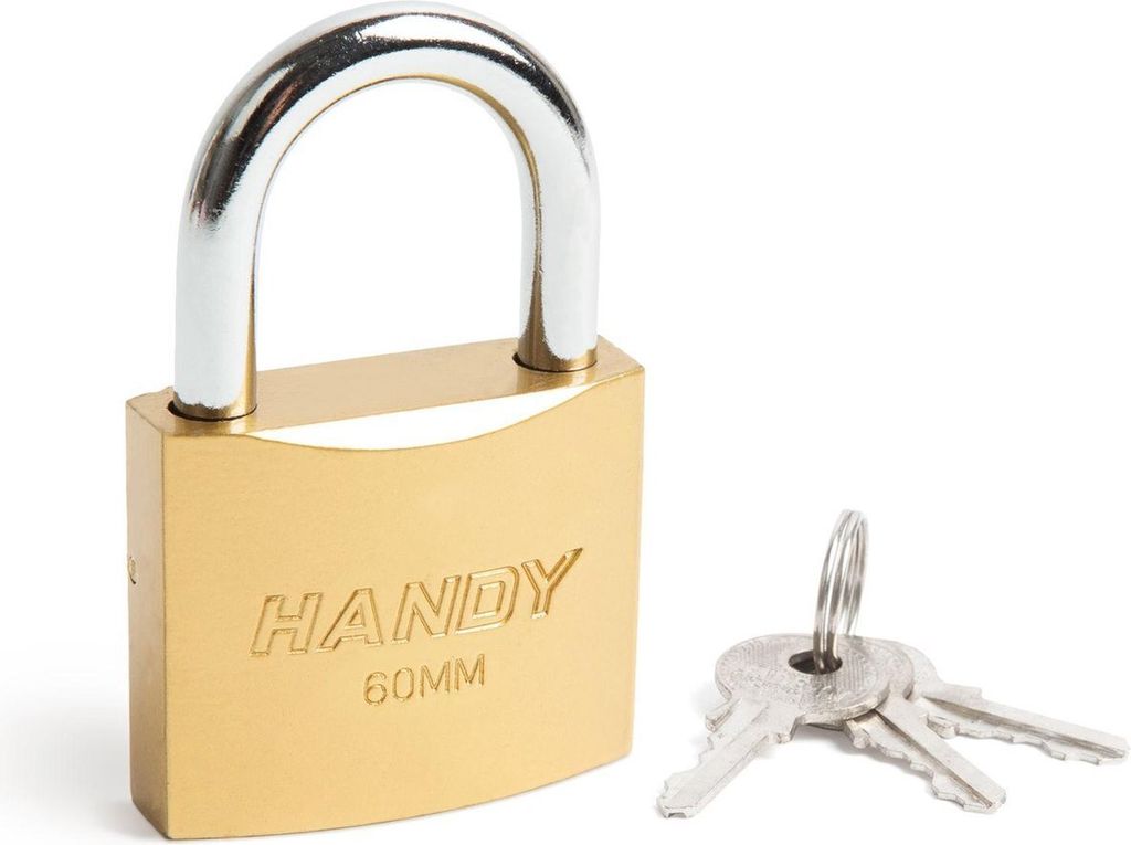 HANDY - Vorhängeschloss 61MM - Schließ- 9MM - mit 3 Schlüsseln - Kofferschloss