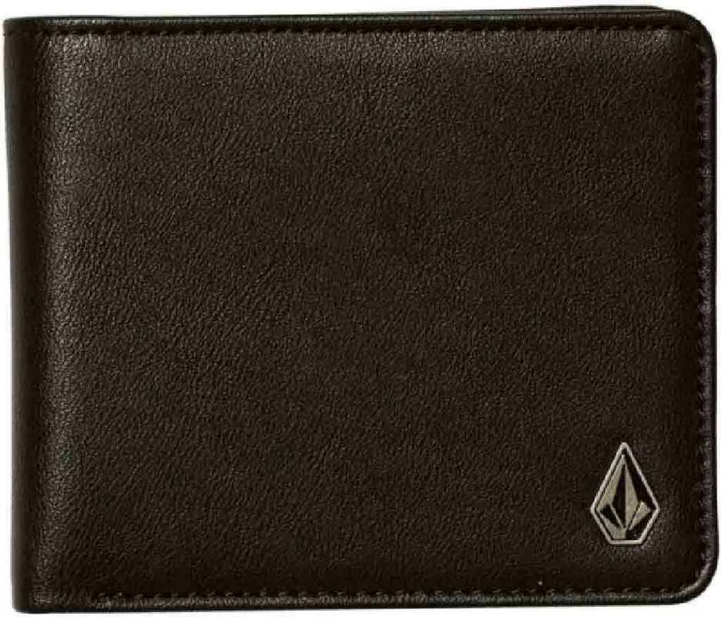 Portefeuille Volcom Slim Stone Noir au Design Ultra-Plat Polyuréthane