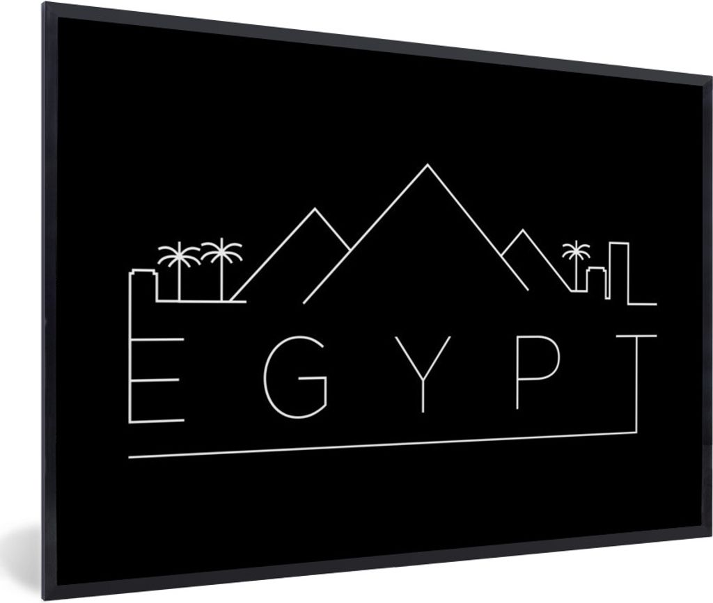 MuchoWow MuchoWow Gerahmtes Poster Skyline "Ägypten" auf schwarzem Hintergrund 30x20 cm - Poster mit zchwarzem Bilderrahmen - Kunstdruck - Bil...