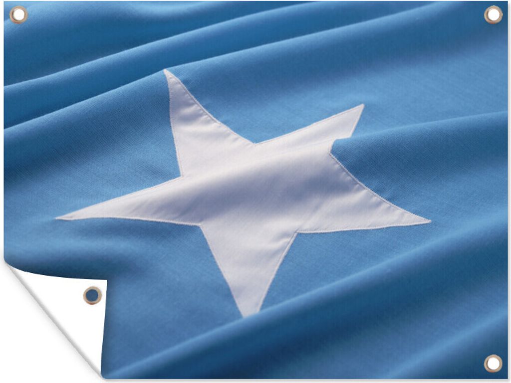 MuchoWow 40x30 cm Outdoor-Poster Gartendeko Sichtschutz Garten Poster für den Garten Nahaufnahme der Flagge von Somalia