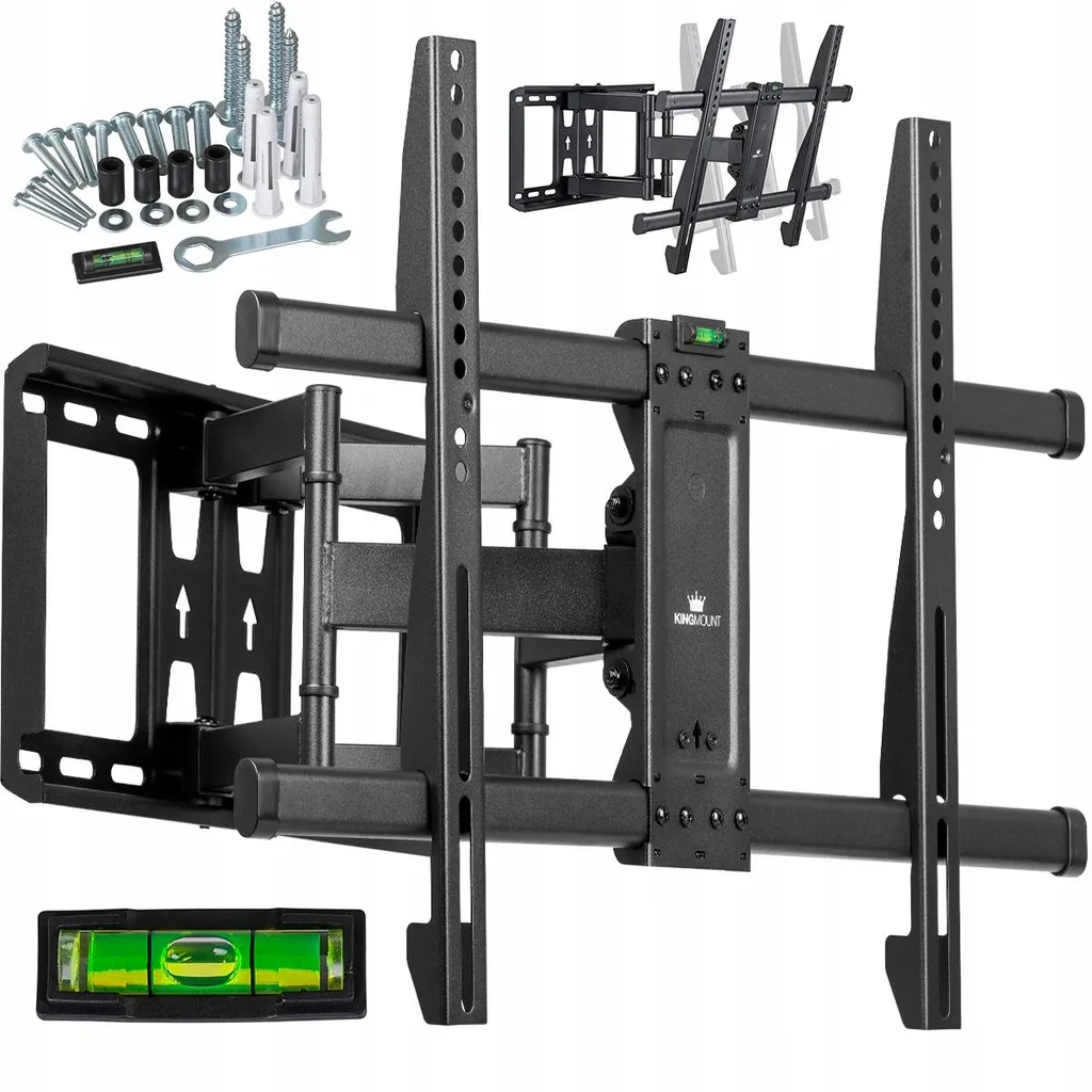 Support TV mural ultra résistant 60kg | Large compatibilité VESA Noir