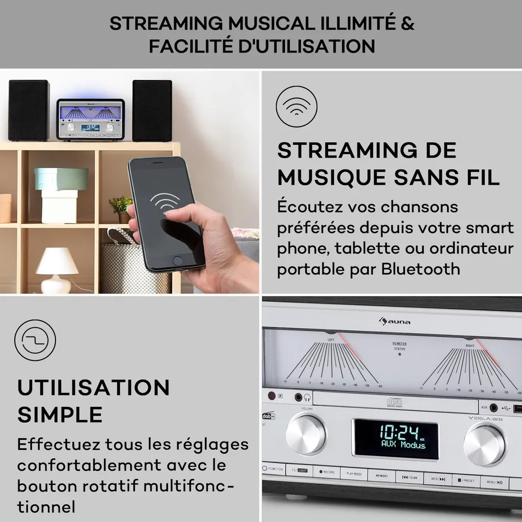 Radio de Salon sans Interférence : DAB+ Bluetooth et Enceintes 25W Stéréo - 4