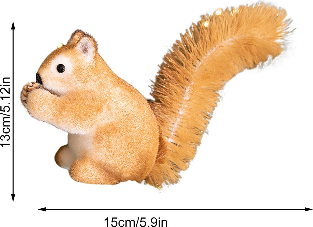 Eichhörnchen-Figur, Schaumstoff, leicht, Eichhörnchen-Ornament, lebensechte Eichhörnchen-Dekoration für den Tischaufsatz am Weihnachtsbaum