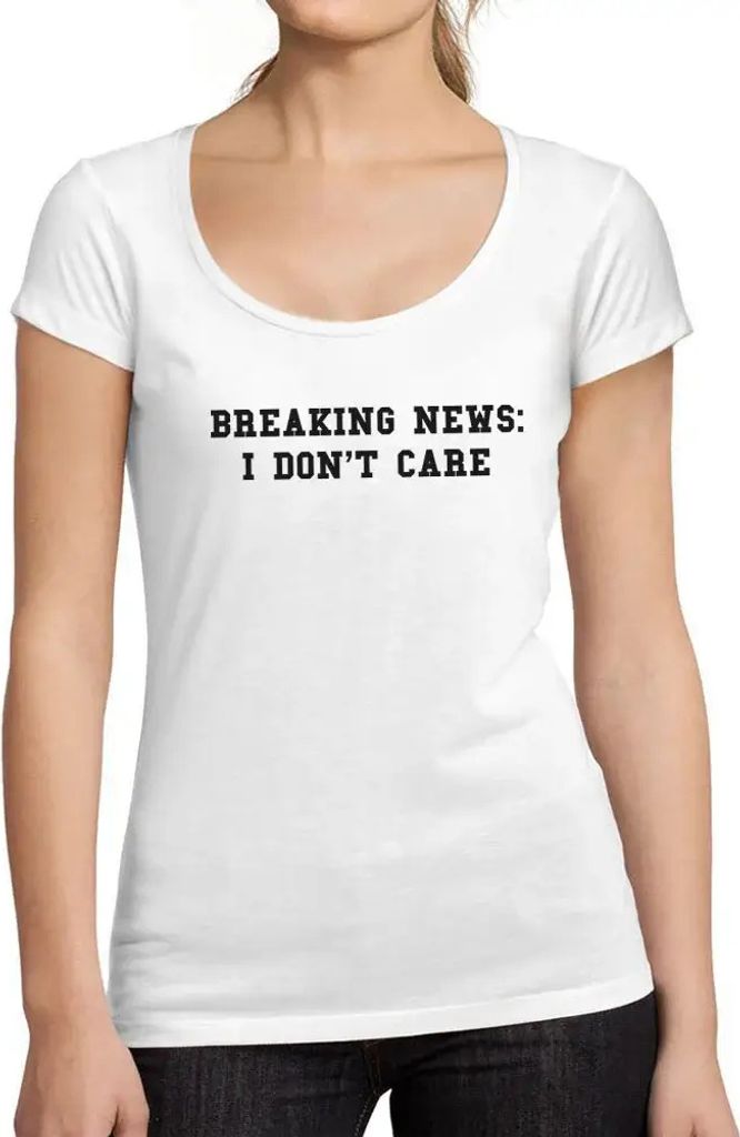 Damen Grafik T-Shirt Eilmeldung die mich nicht interessiert – Breaking News I Don't Care – Öko-Verantwortlich Vintage Jahrgang Kurzarm Lustige...