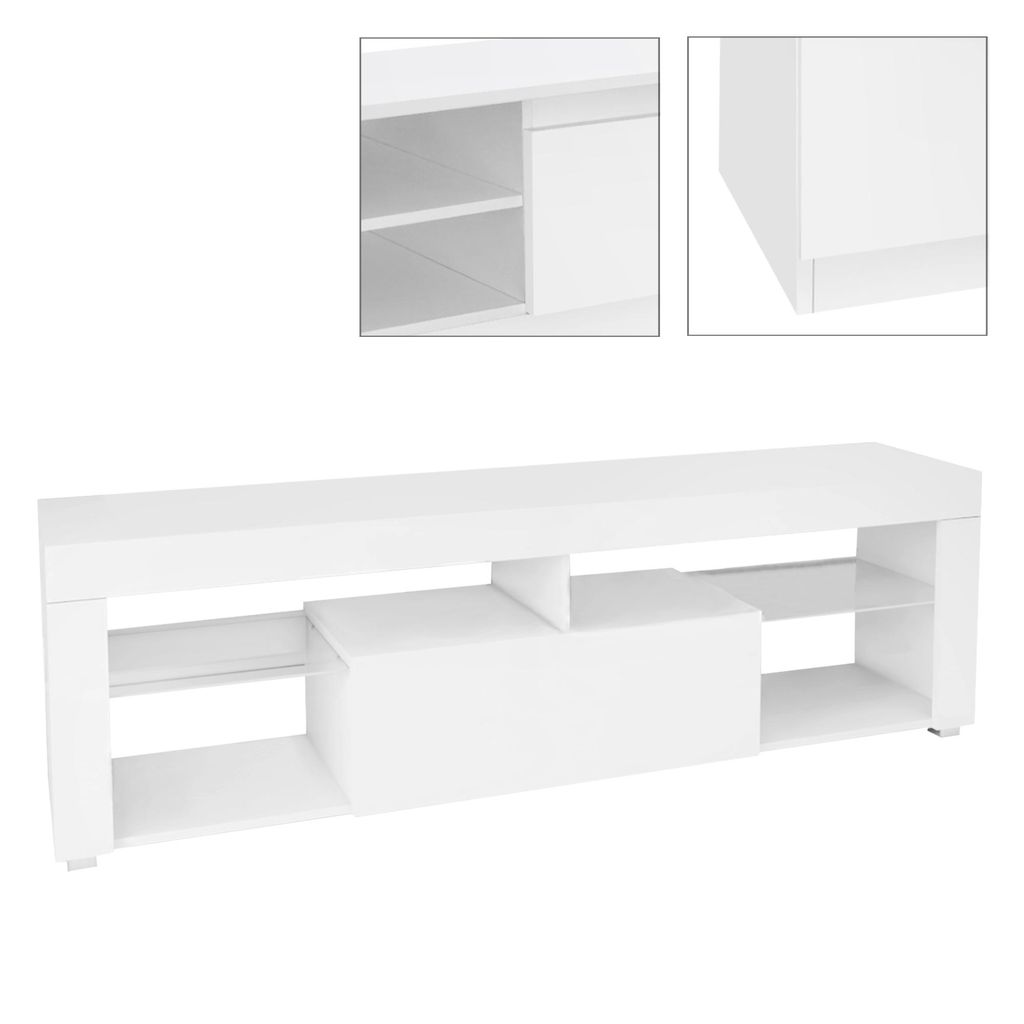 Drevená TV skrinka ML-Design, biela, 140x51x35 cm, TV Obrázok produktu 