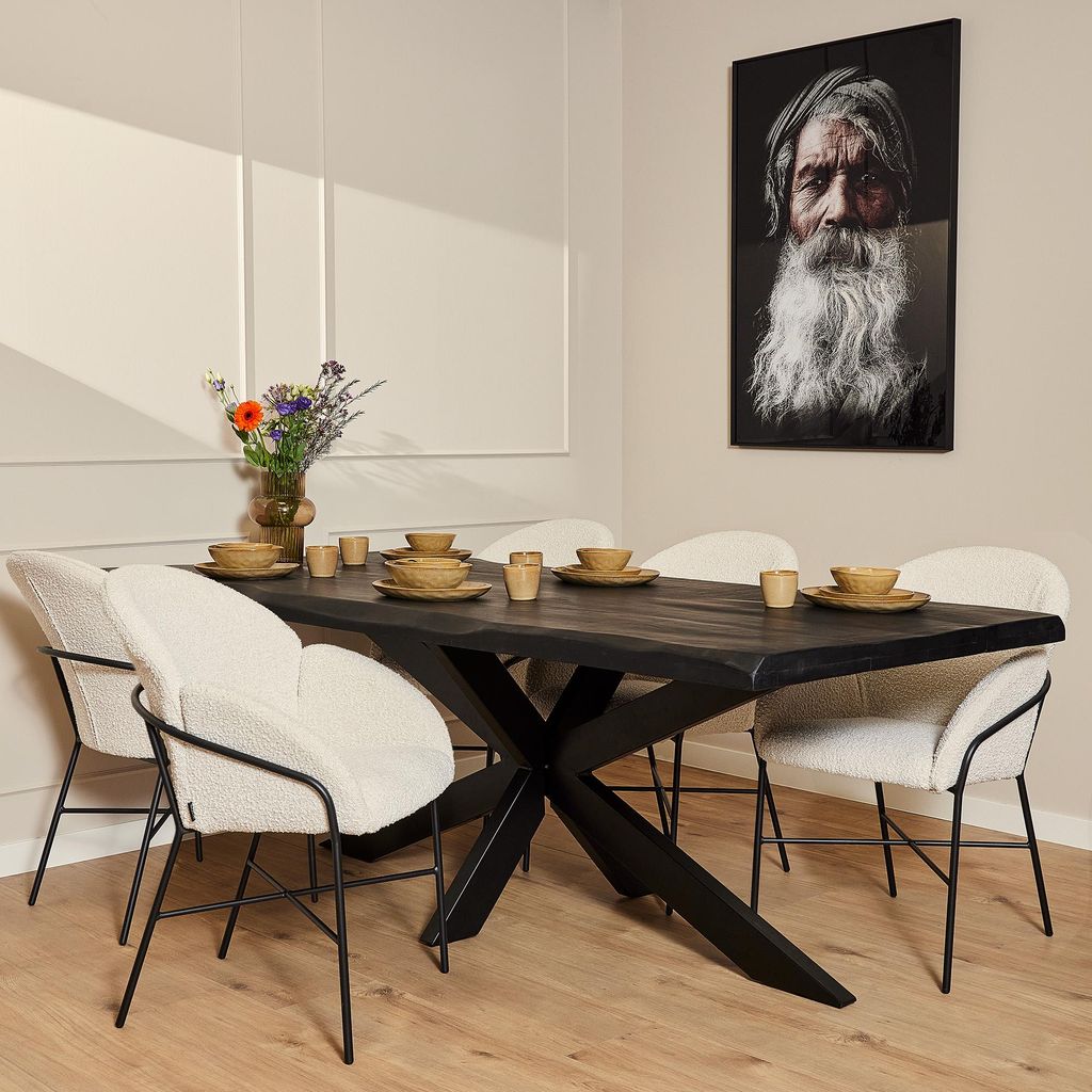 Starfurn - Baumstammtisch Boston Schwarz - 240 cm