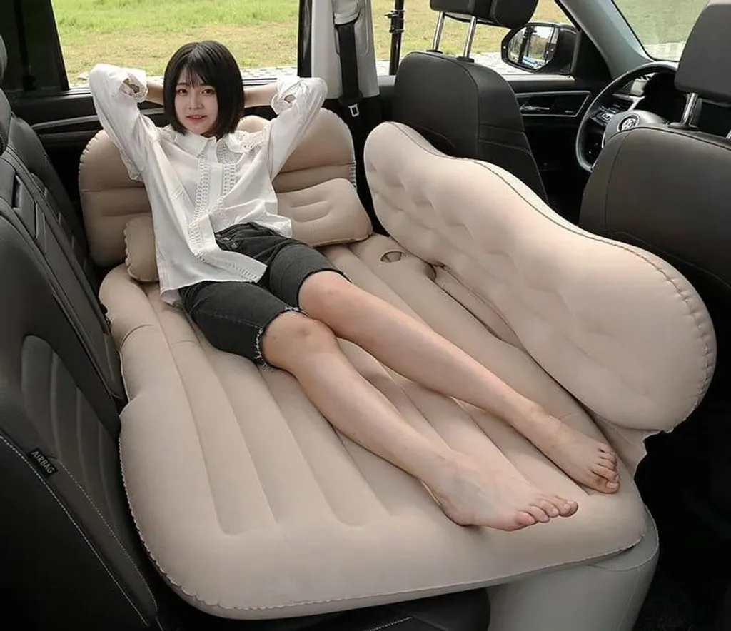 Materasso Gonfiabile Auto EDIBAZZAR Beige con Pompa | Letto Camping - 9