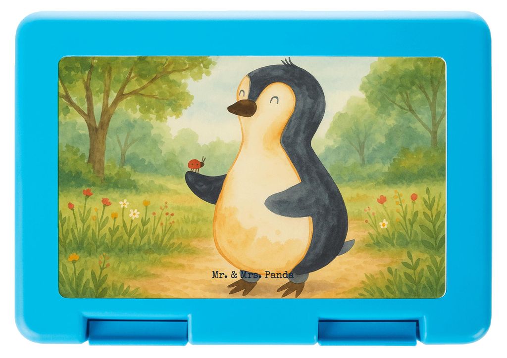 Mr. & Mrs. Panda Bento Box Pinguin Marienkäfer Design - Weiß - Geschenk, Kleine Wunder, Snackdose, Liebe, Bentobox, Aufmerksam, Essensbox, Lunchb...