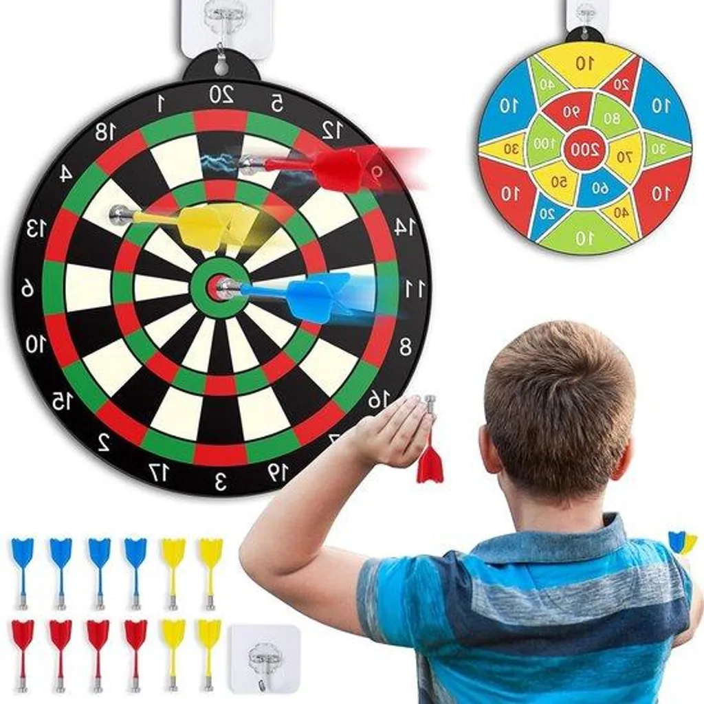 Jeu de fléchettes pour salle de jeux, kit complet en métal et plastique