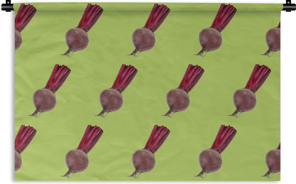 MuchoWow Wandteppich Wandbehang Gemüse - Rote Bete - Grün 150x100 cm Tapisserie Dekoration Wandtuch - Waschbar - Tapisserien - Wand-Decke