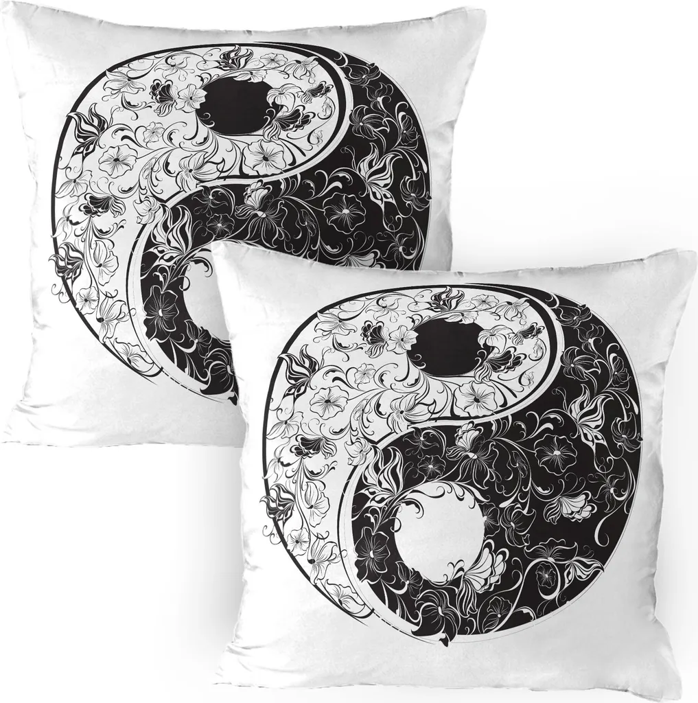 Federe Cuscini 80x80 Yin-Yang ABAKUHAUS Stile Arabesco Set 2