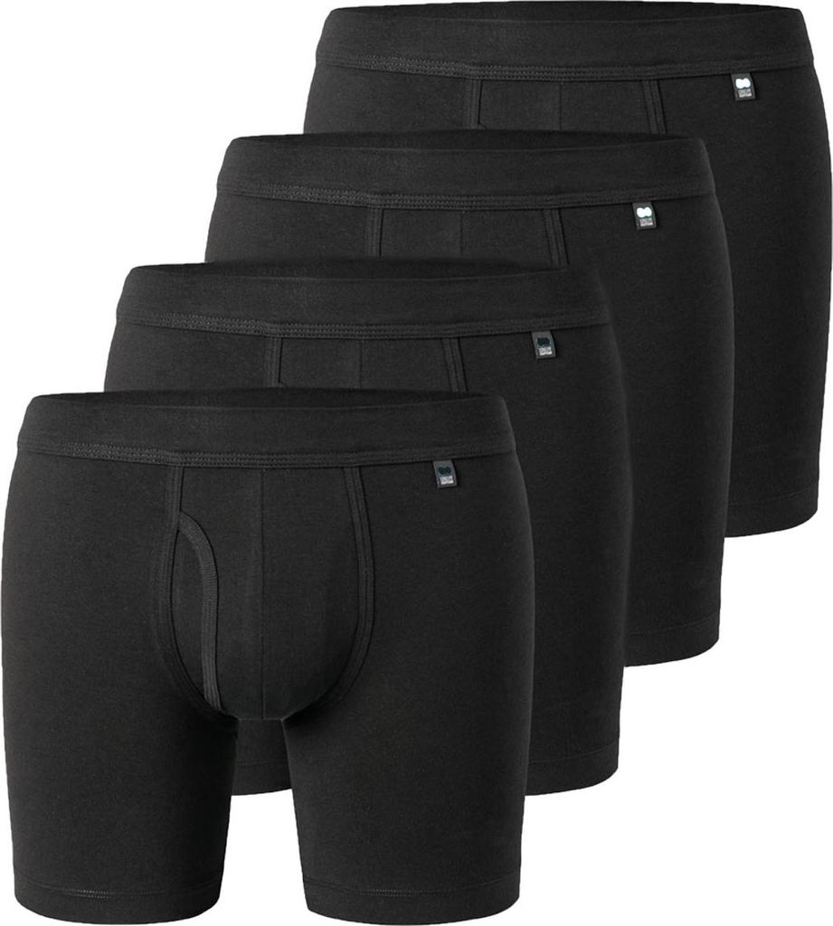 Schiesser 4er Pack Long Life Baumwolle Long Short / Pant Etwas längere Beinform und Eingriff für hohen Tragekomfort, Komfortabler Bund mit kleine...