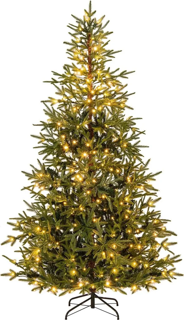 Sapin de Noël artificiel 210 cm avec 250 LED multicolores intégrées