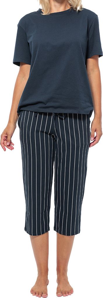 Schiesser Organic Baumwolle Schlafanzug Lounge Set bestehend aus einer 3/4-langen Hose und einem Kurzarm-Shirt, Weiches Material mit hohem Baumwoll...