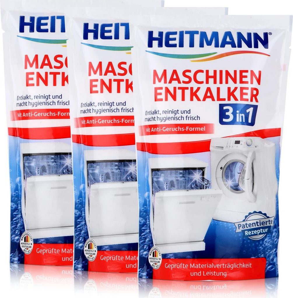 Heitmann Maschinen Entkalker 175g - Waschmaschinen und Geschirrspüler (3er Pack)